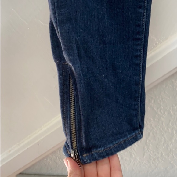 Ankle zip, super soft & stretchy deep indigo jeans - Picture 2 of 3